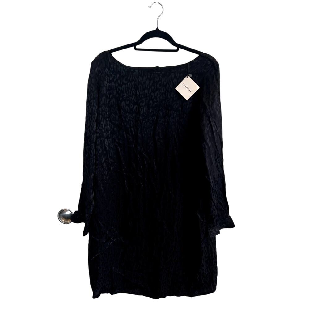 Lyn Devon | NWT "Lyn Mama" Long Sleeved Black Cheetah Maternity Dress Sz XL